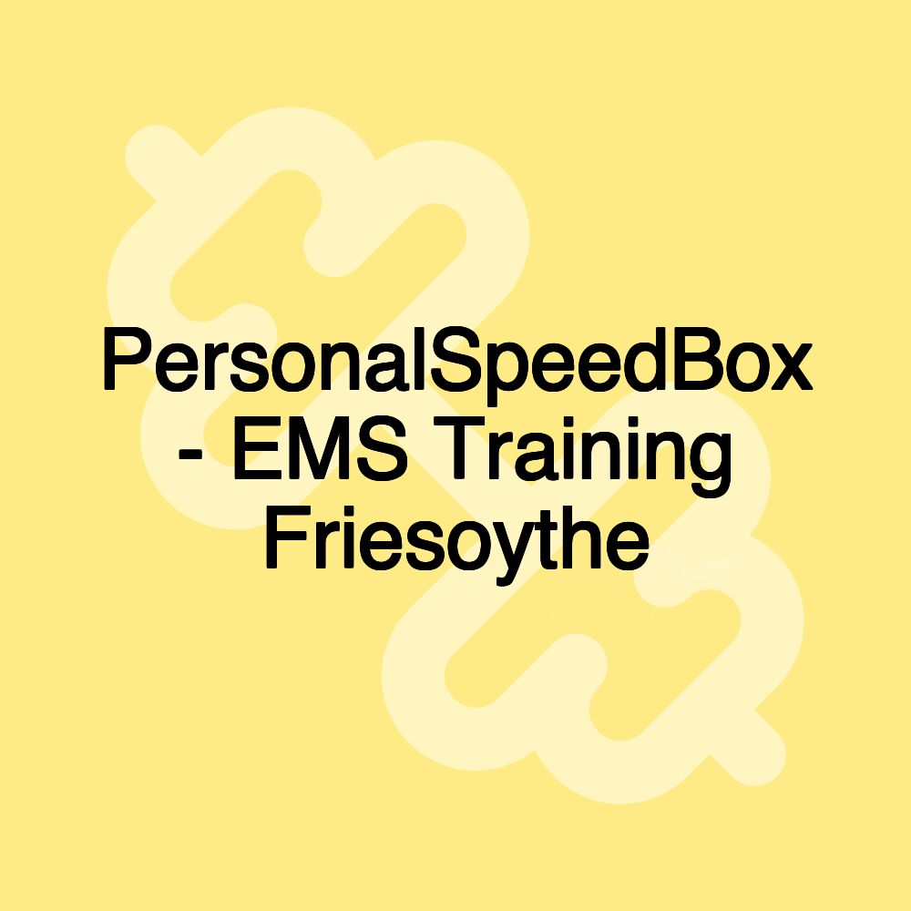 PersonalSpeedBox - EMS Training Friesoythe