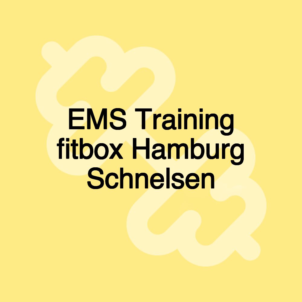 EMS Training fitbox Hamburg Schnelsen