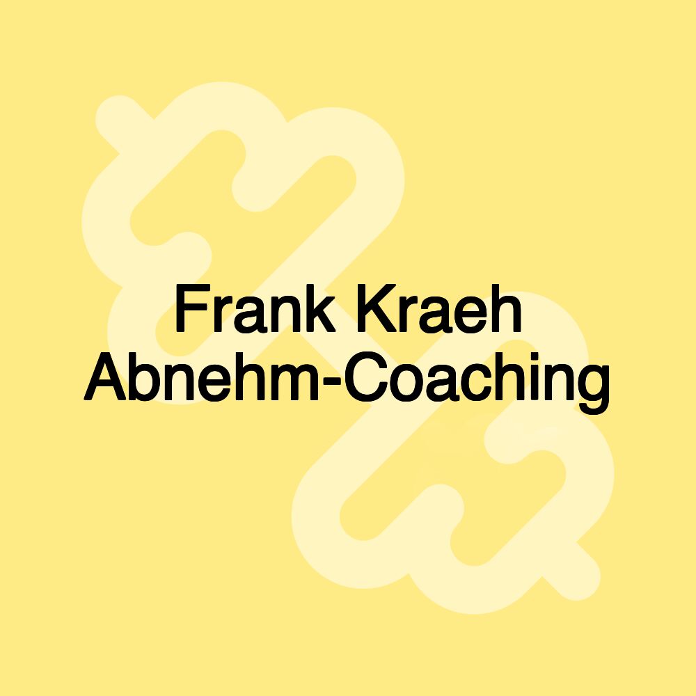 Frank Kraeh Abnehm-Coaching