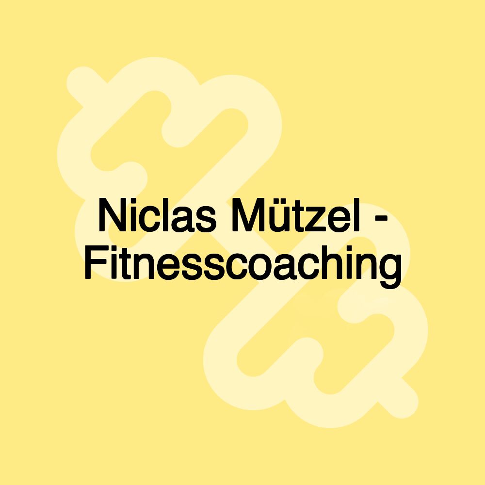 Niclas Mützel - Fitnesscoaching