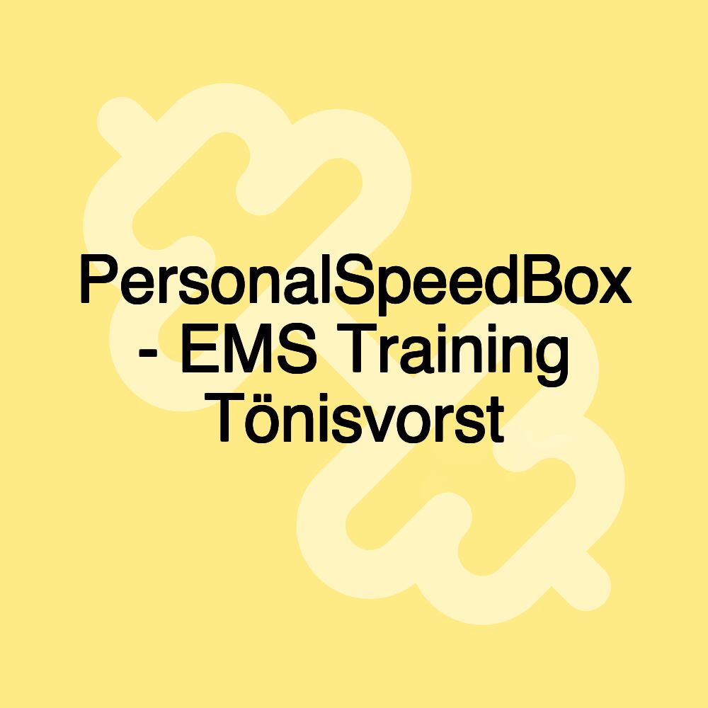 PersonalSpeedBox - EMS Training Tönisvorst